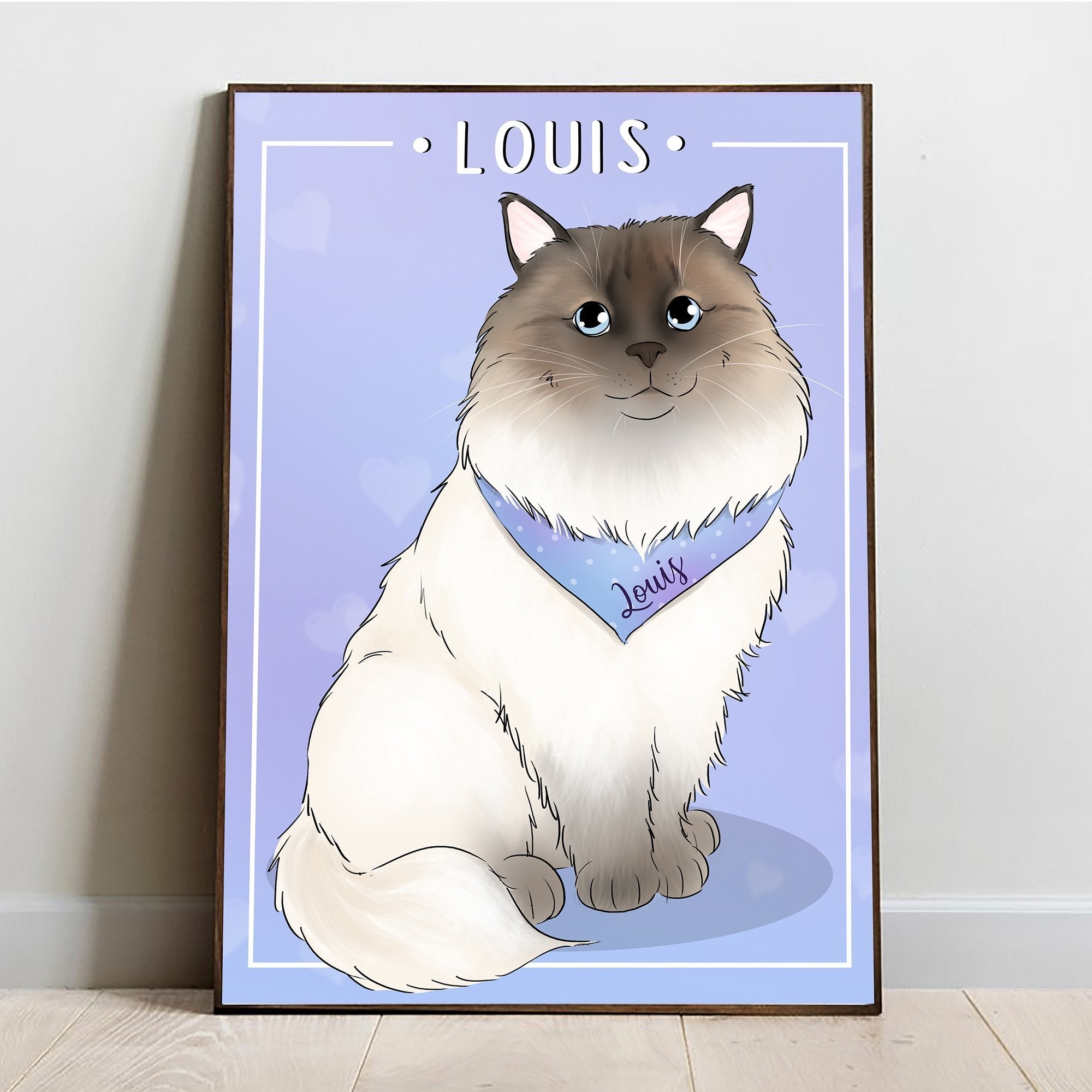 Custom Cartoony Full body Pet Portrait - with all of your pets in it! - Adventures of Rubi