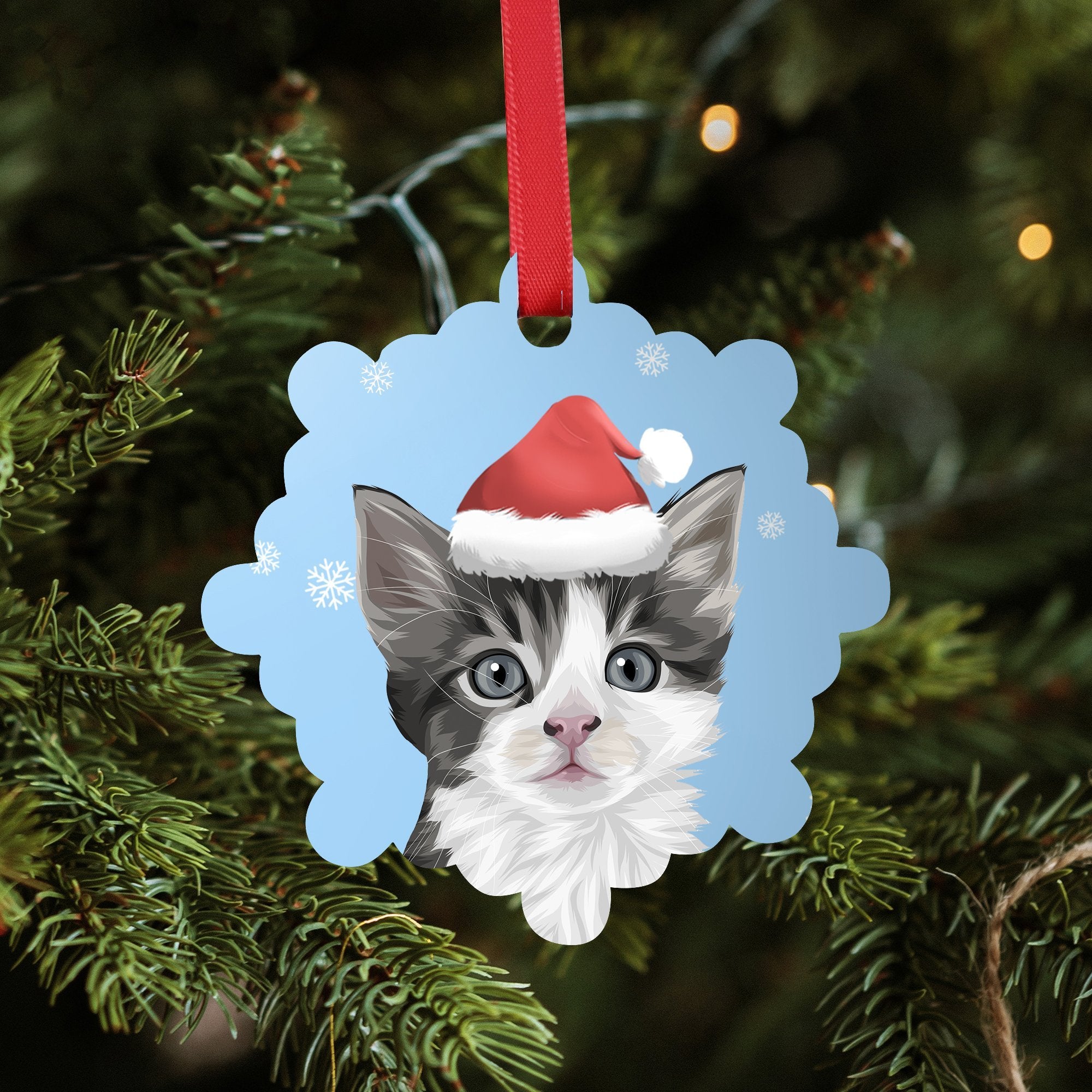 Custom Christmas Ornament with your Pet Portrait - Personalised Christmas Gift - Adventures of Rubi