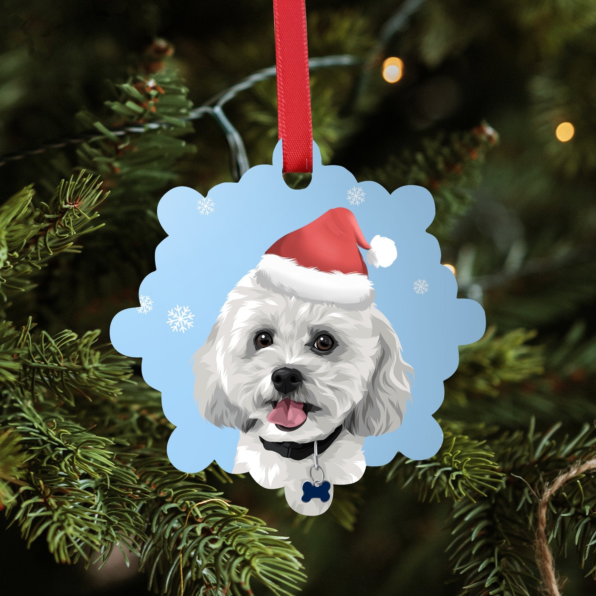 Custom Christmas Ornament with your Pet Portrait - Personalised Christmas Gift - Adventures of Rubi