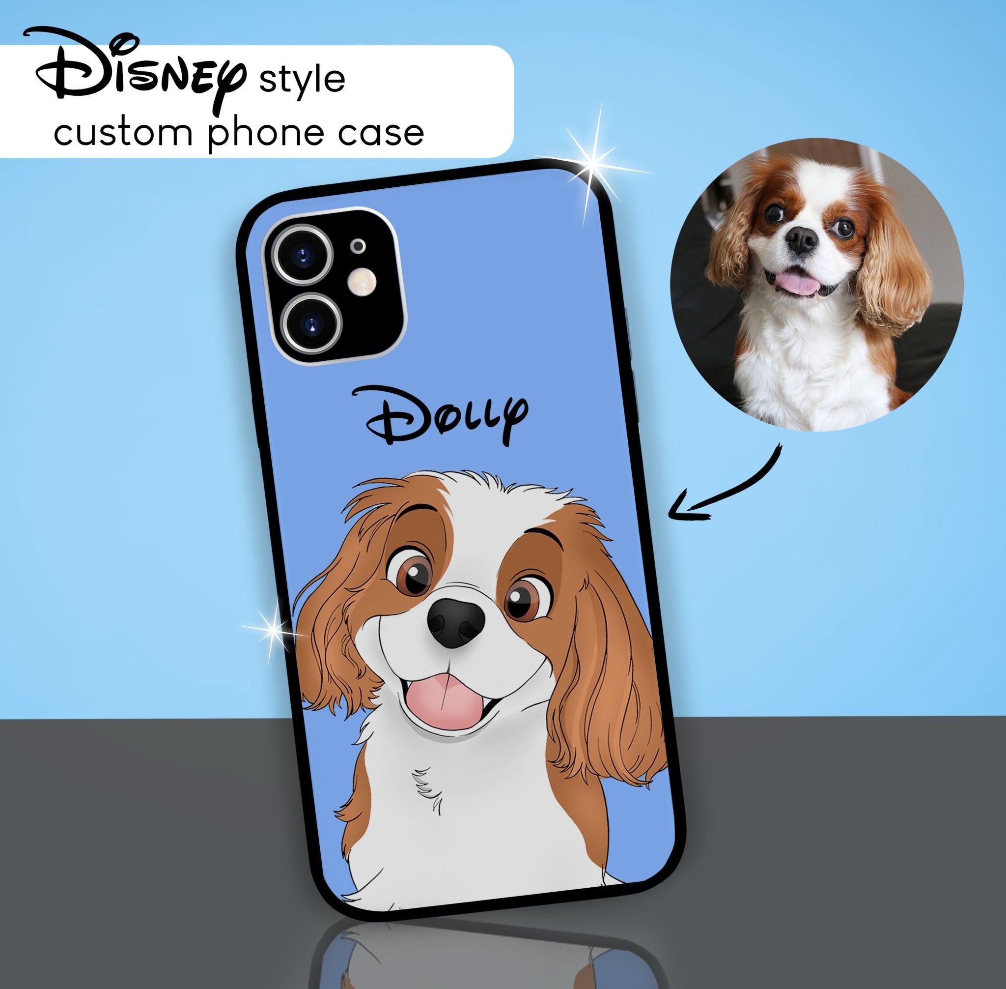 Custom Disney Pet Portrait Personalized Phone Case - With Pet's Disney Portrait - Adventures of Rubi