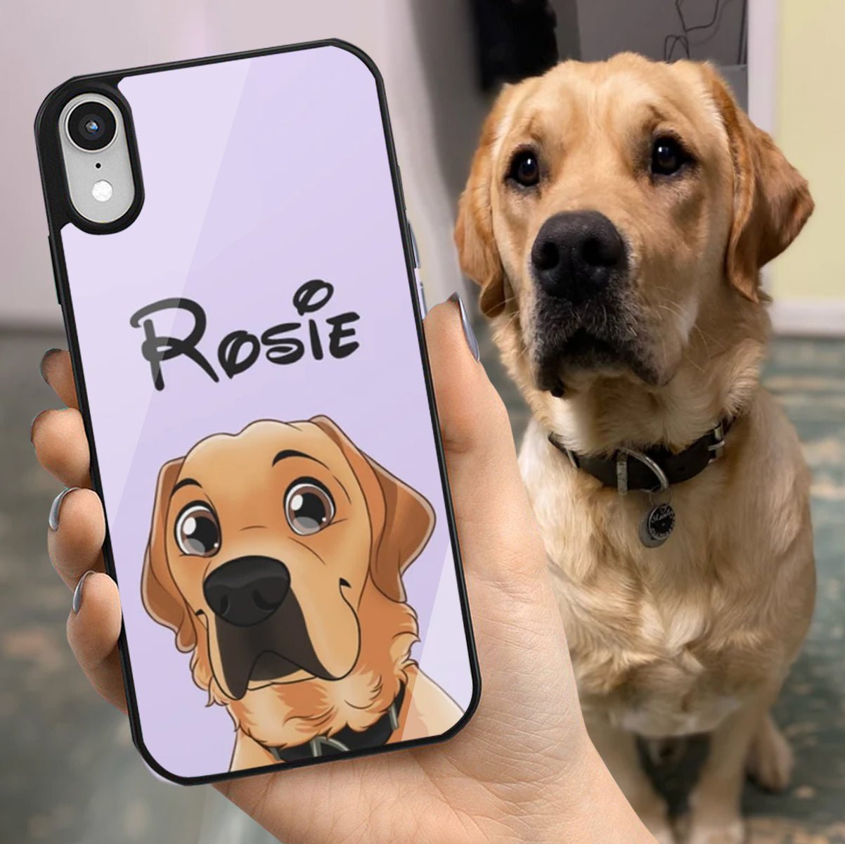 Custom Disney Pet Portrait Personalized Phone Case - With Pet's Disney Portrait - Adventures of Rubi