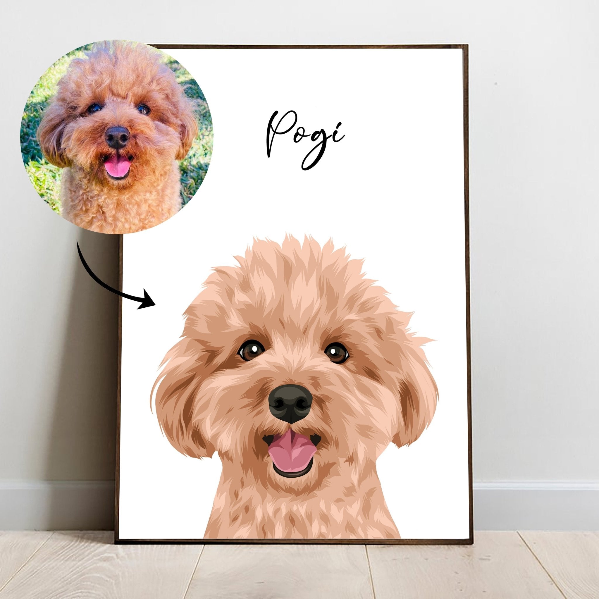 Custom Modern Pet Portrait - Personalized Art of Your Pets, Digital Drawing, Vector Pet - Adventures of Rubi