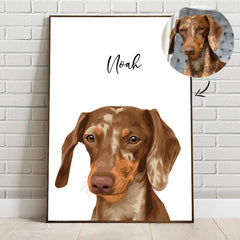 Custom Modern Pet Portrait - Personalized Art of Your Pets, Digital Drawing, Vector Pet - Adventures of Rubi