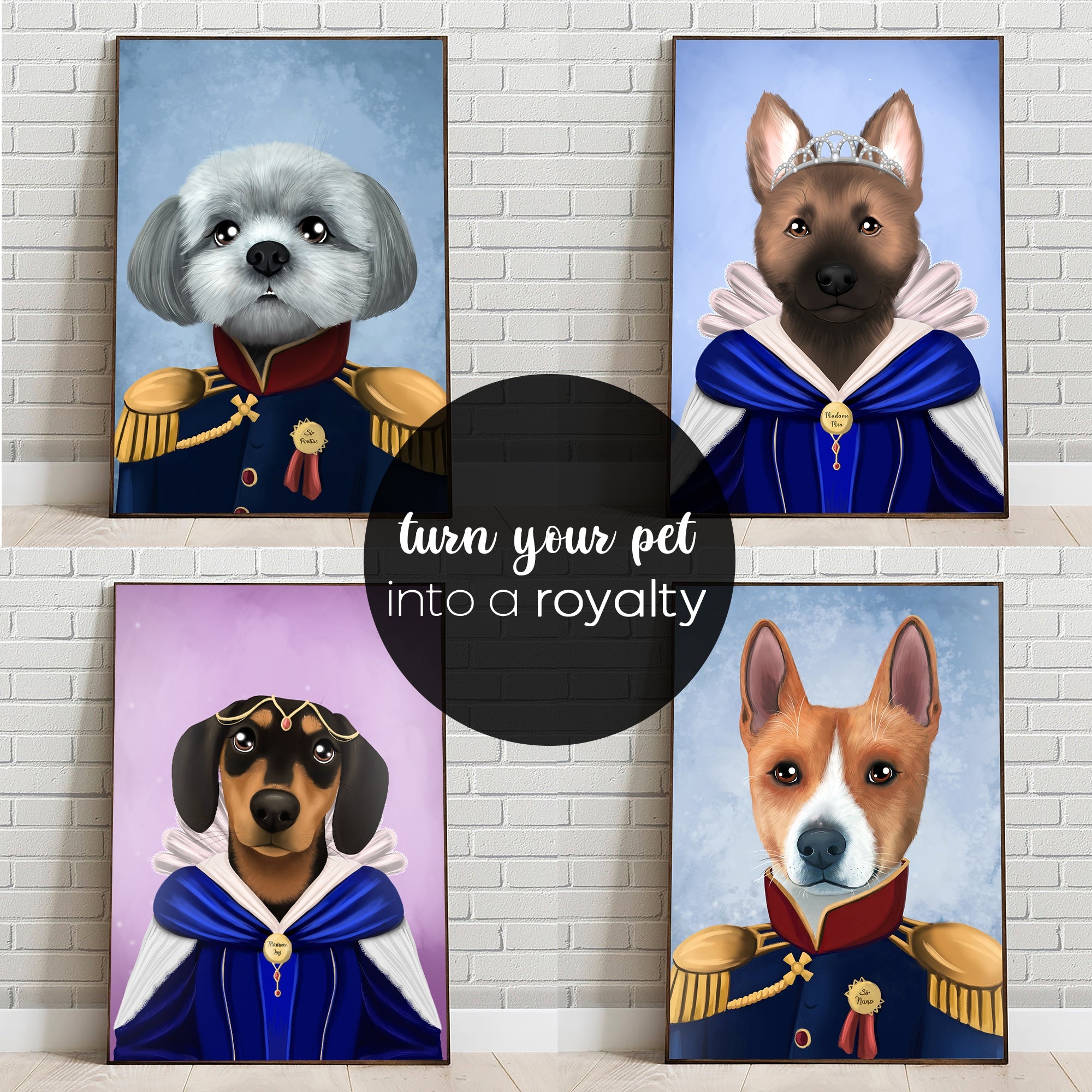 Custom Personalised Royal Pet Portrait - Turn your pet into a royalty! - Adventures of Rubi