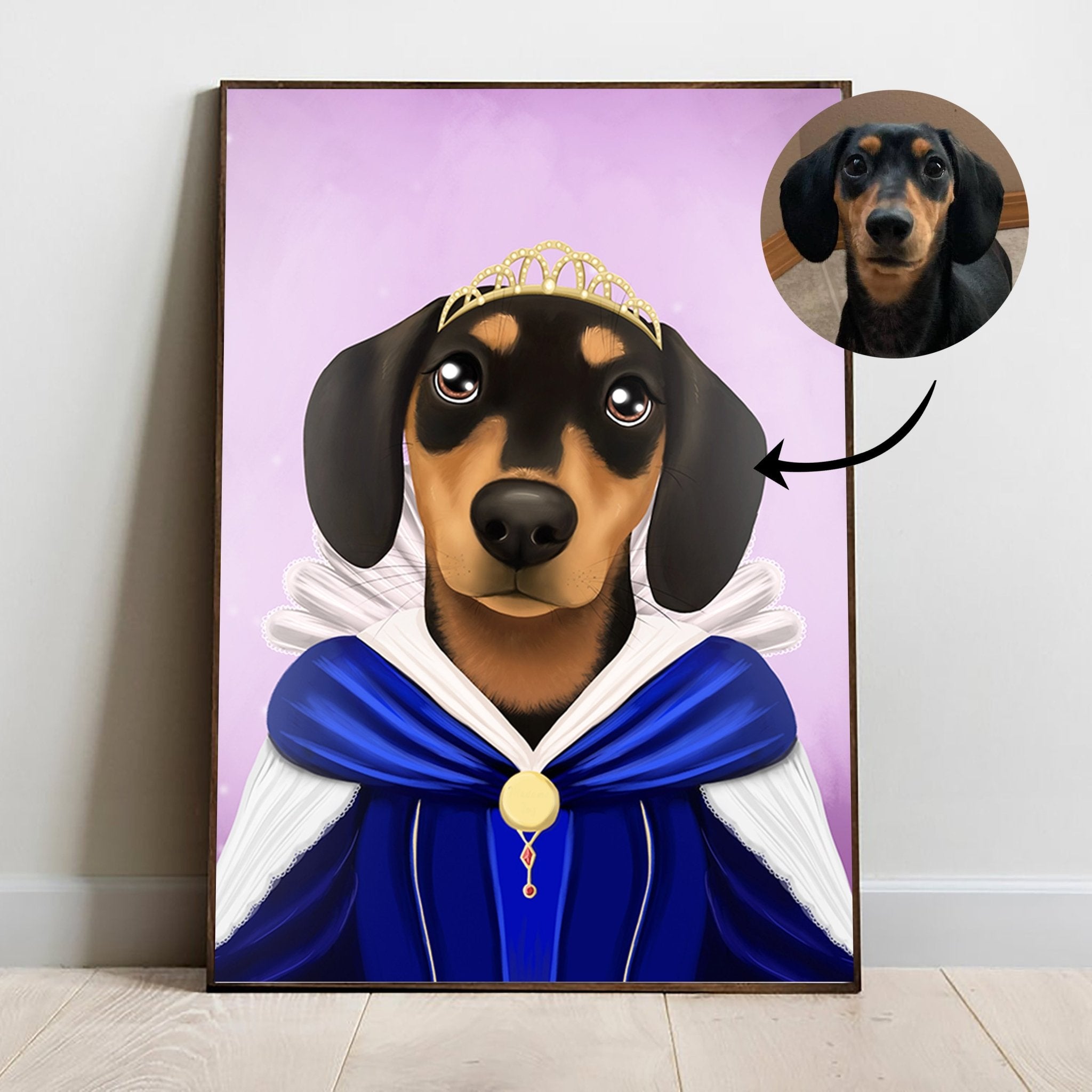 Custom Personalised Royal Pet Portrait - Turn your pet into a royalty! - Adventures of Rubi