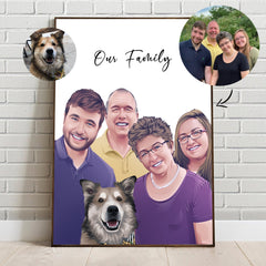 Custom Realistic Family Portrait with Your Pets - Anniversary, Christmas Gift, Family Portrait - Adventures of Rubi