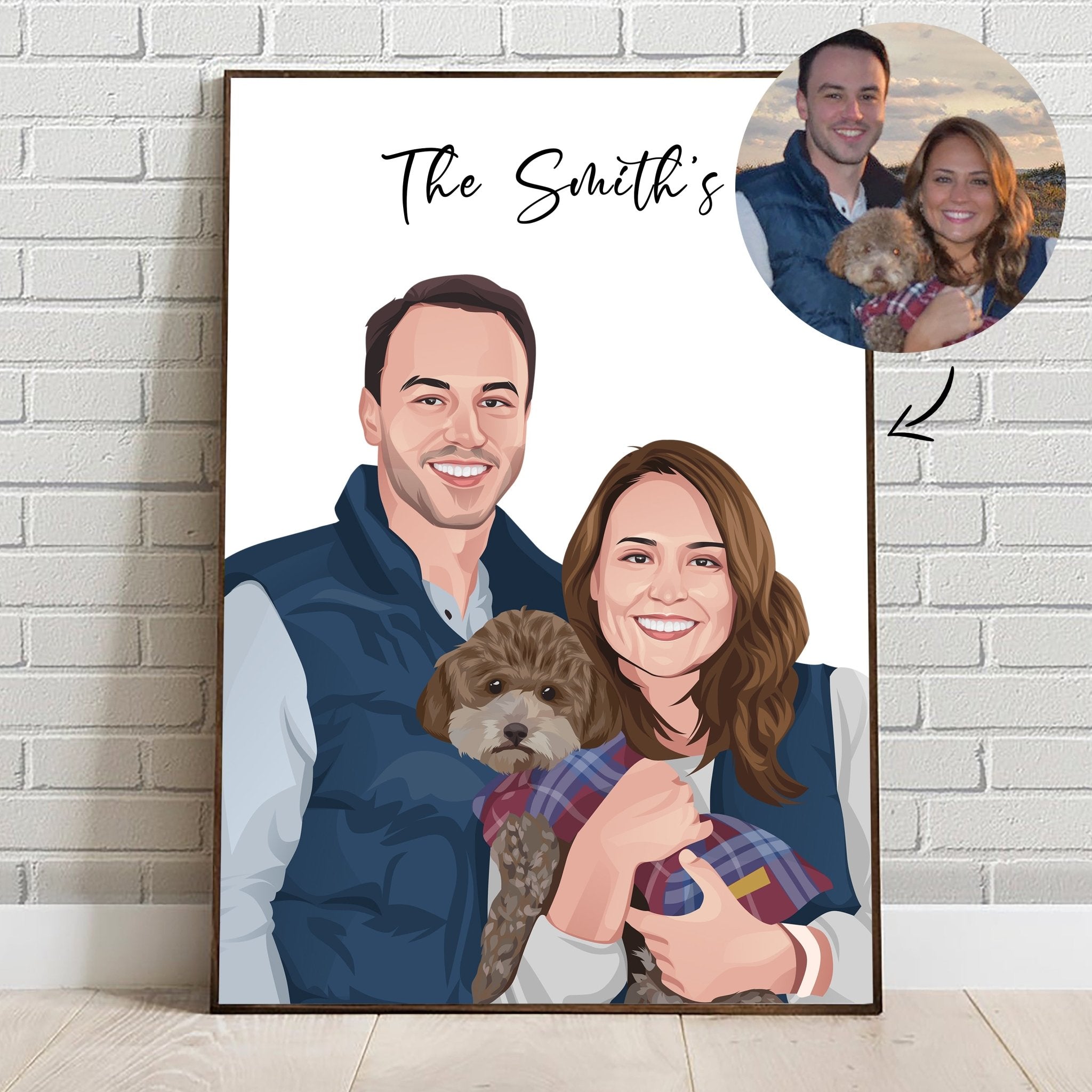 Custom Realistic Family Portrait with Your Pets - Anniversary, Christmas Gift, Family Portrait - Adventures of Rubi