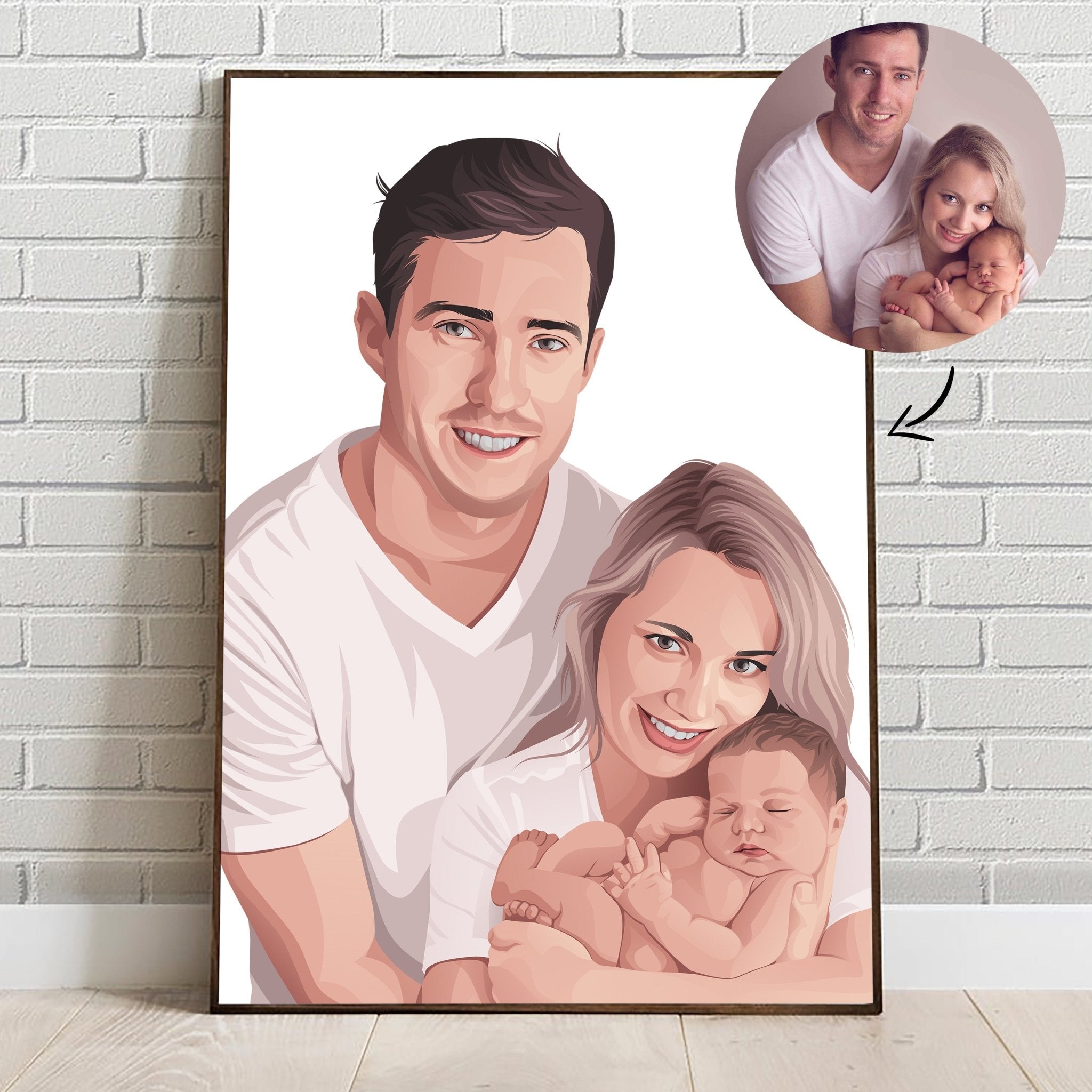 Custom Realistic Family Portrait with Your Pets - Anniversary, Christmas Gift, Family Portrait - Adventures of Rubi