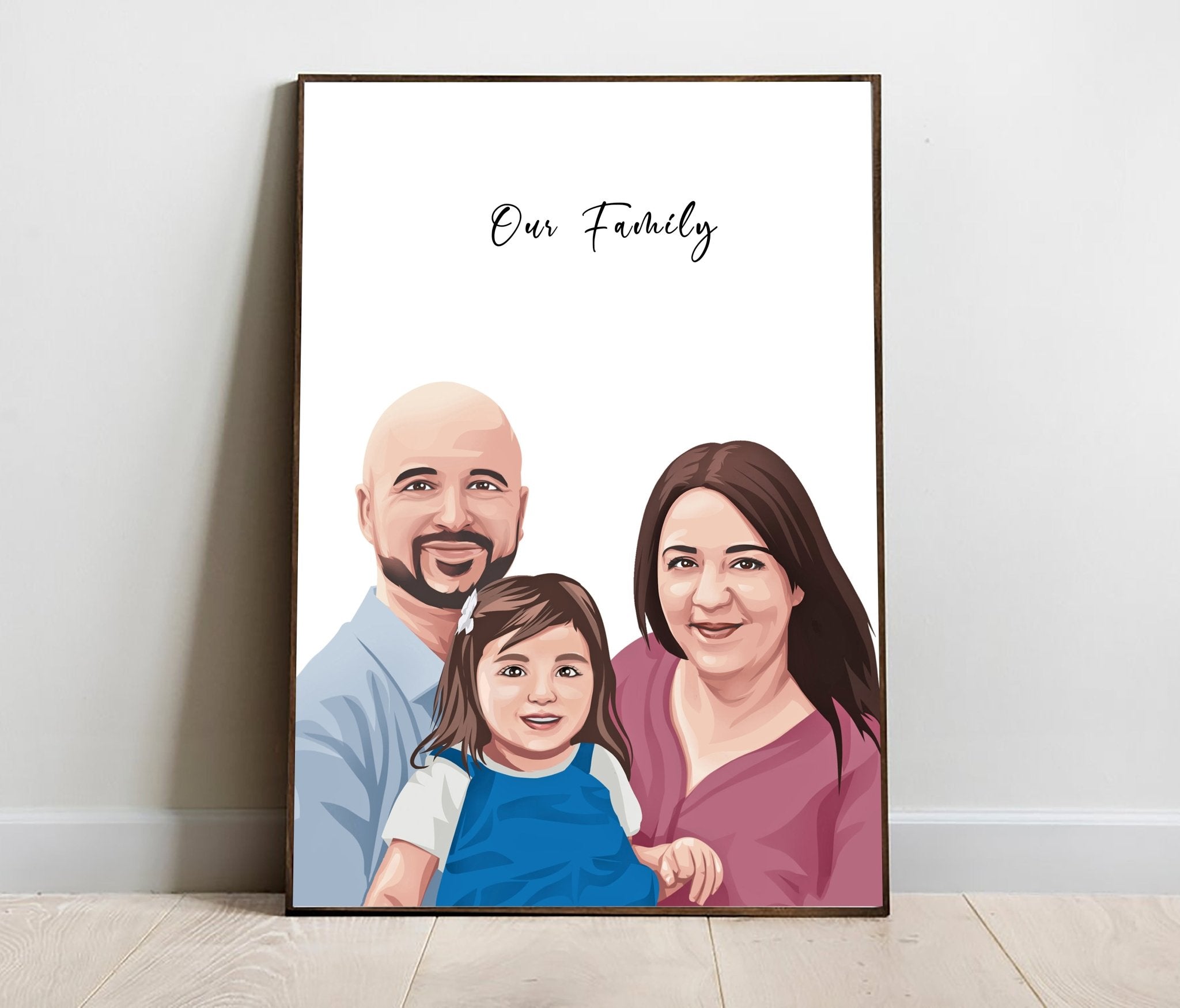 Custom Realistic Family Portrait with Your Pets - Anniversary, Christmas Gift, Family Portrait - Adventures of Rubi