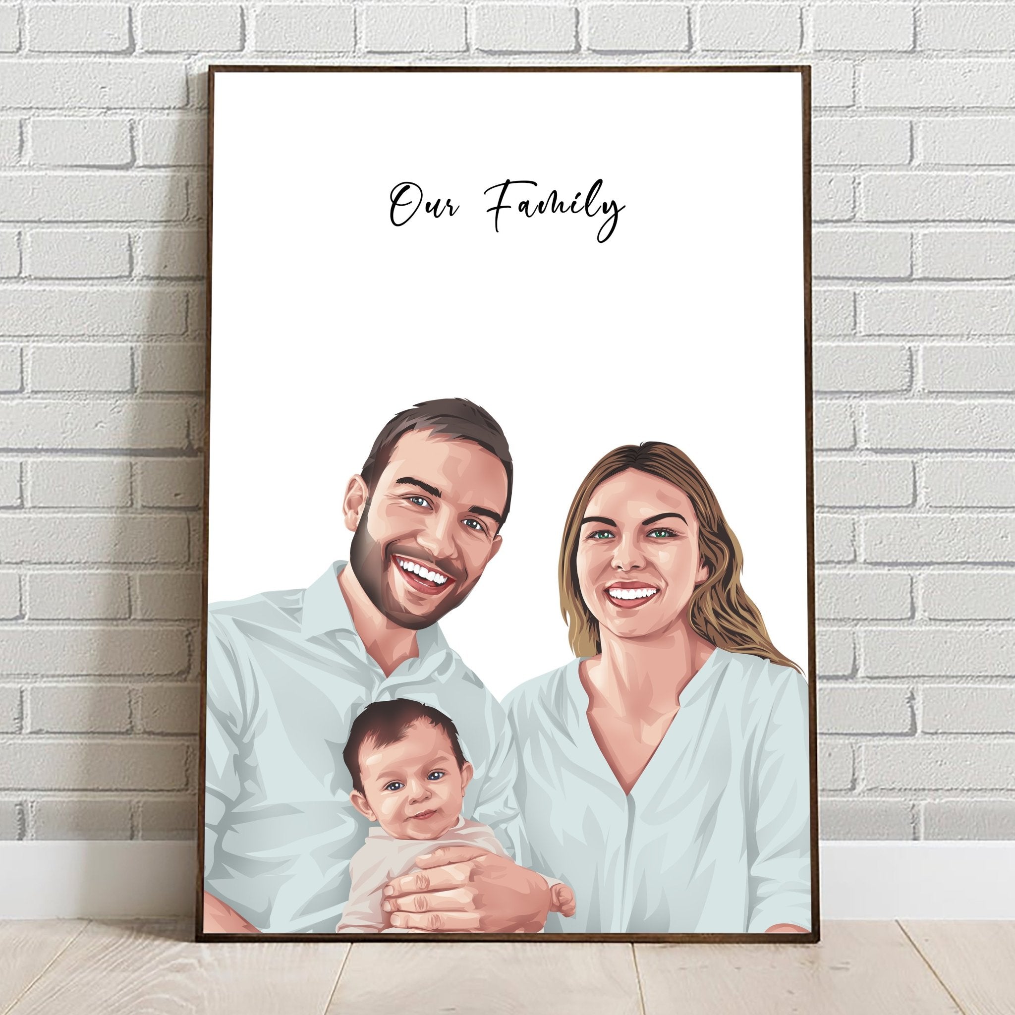 Custom Realistic Family Portrait with Your Pets - Anniversary, Christmas Gift, Family Portrait - Adventures of Rubi