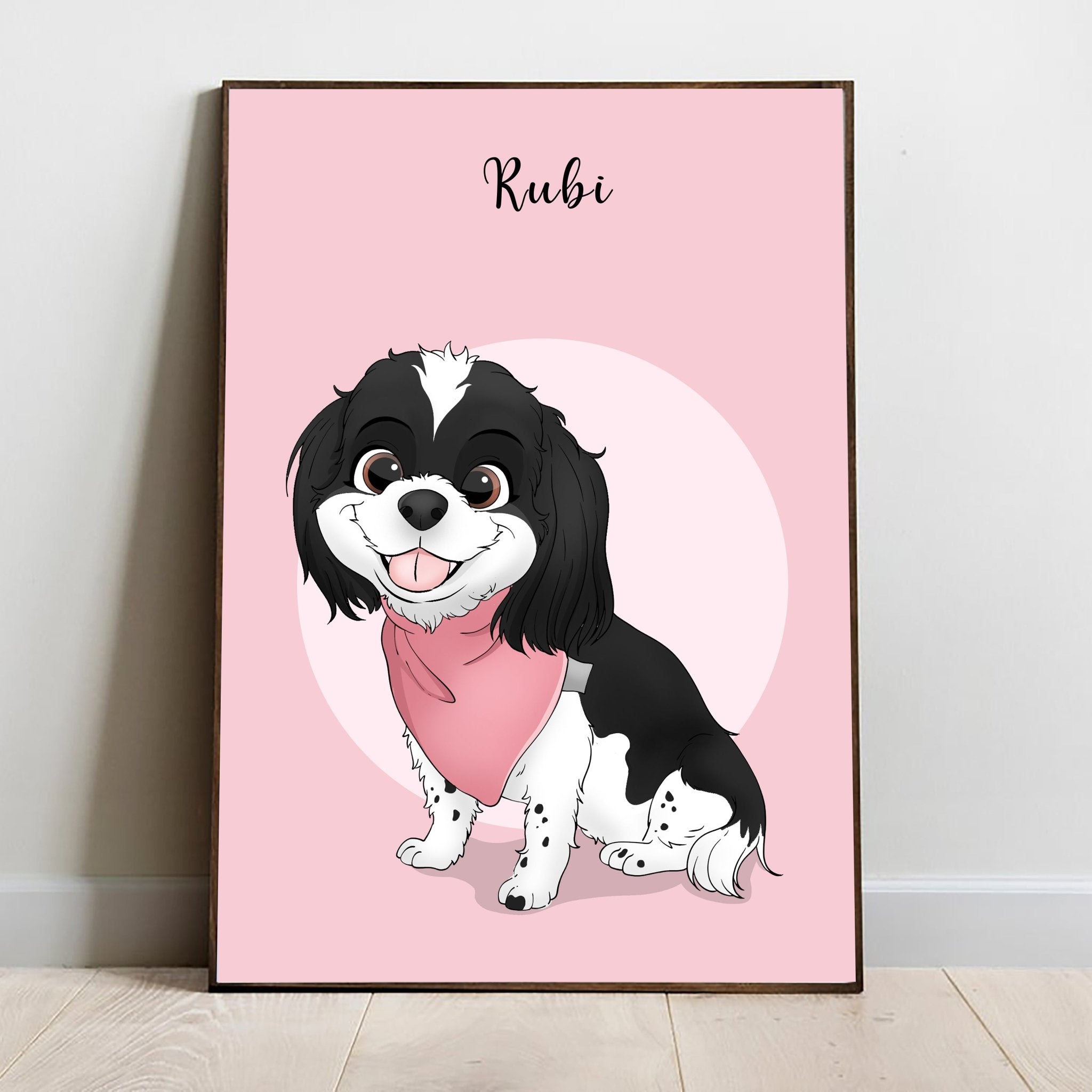 Disney Style Cartoon Portrait of your Pet - Full Body Custom Drawing, Personalised Portrait - Adventures of Rubi