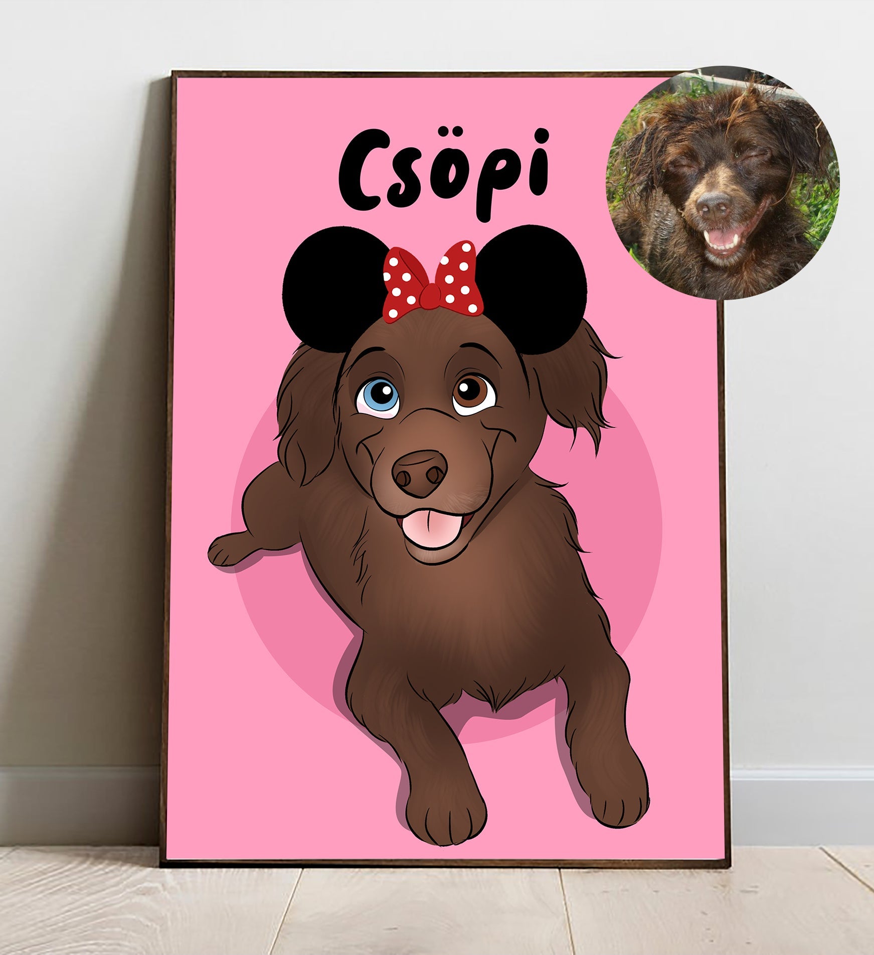 Disney Style Cartoon Portrait of your Pet - Full Body Custom Drawing, Personalised Portrait - Adventures of Rubi