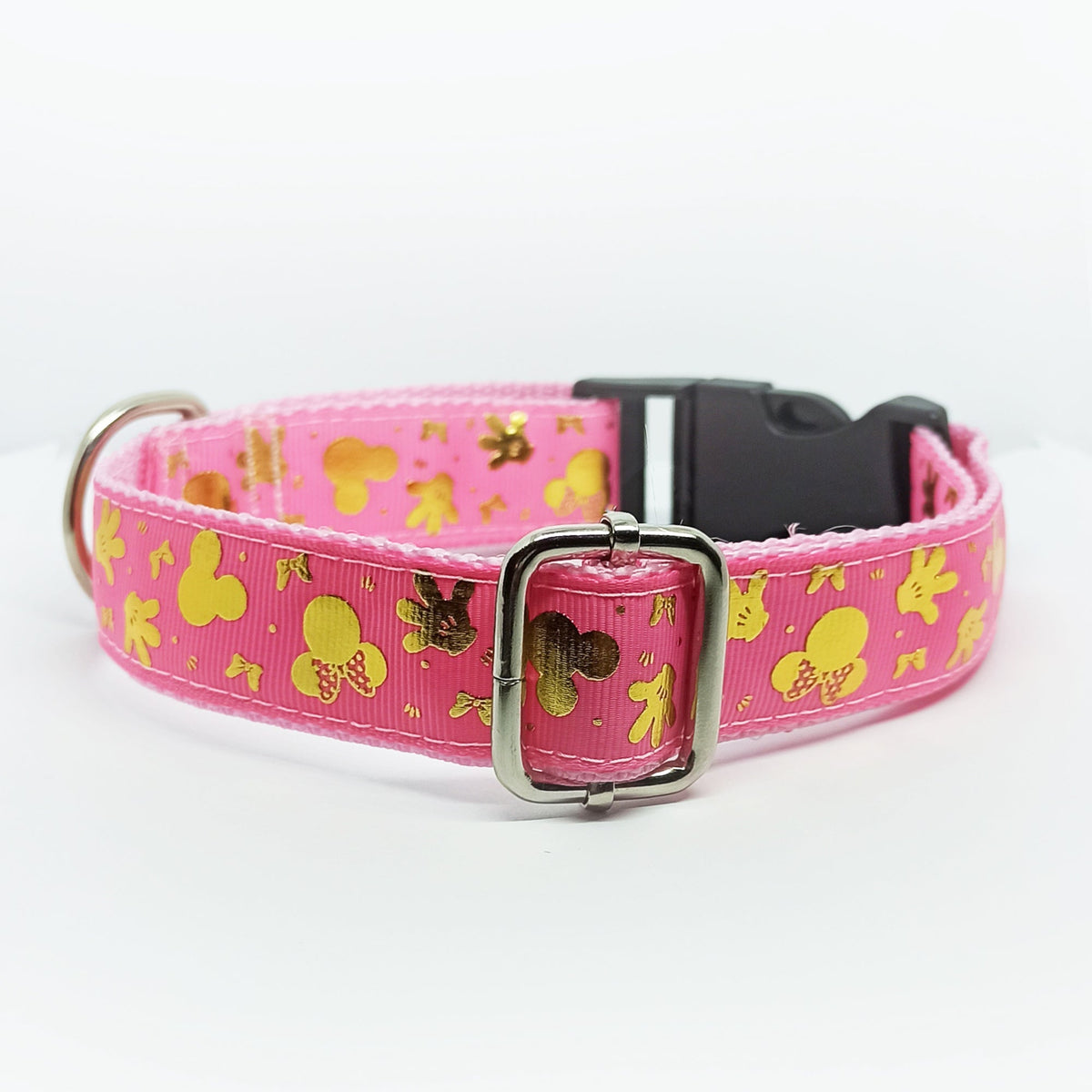 Minnie Mouse Disney Dog Collar - S-L sizes with custom matching pet tag - Adventures of Rubi