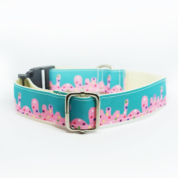 Pink and sales blue dog collar