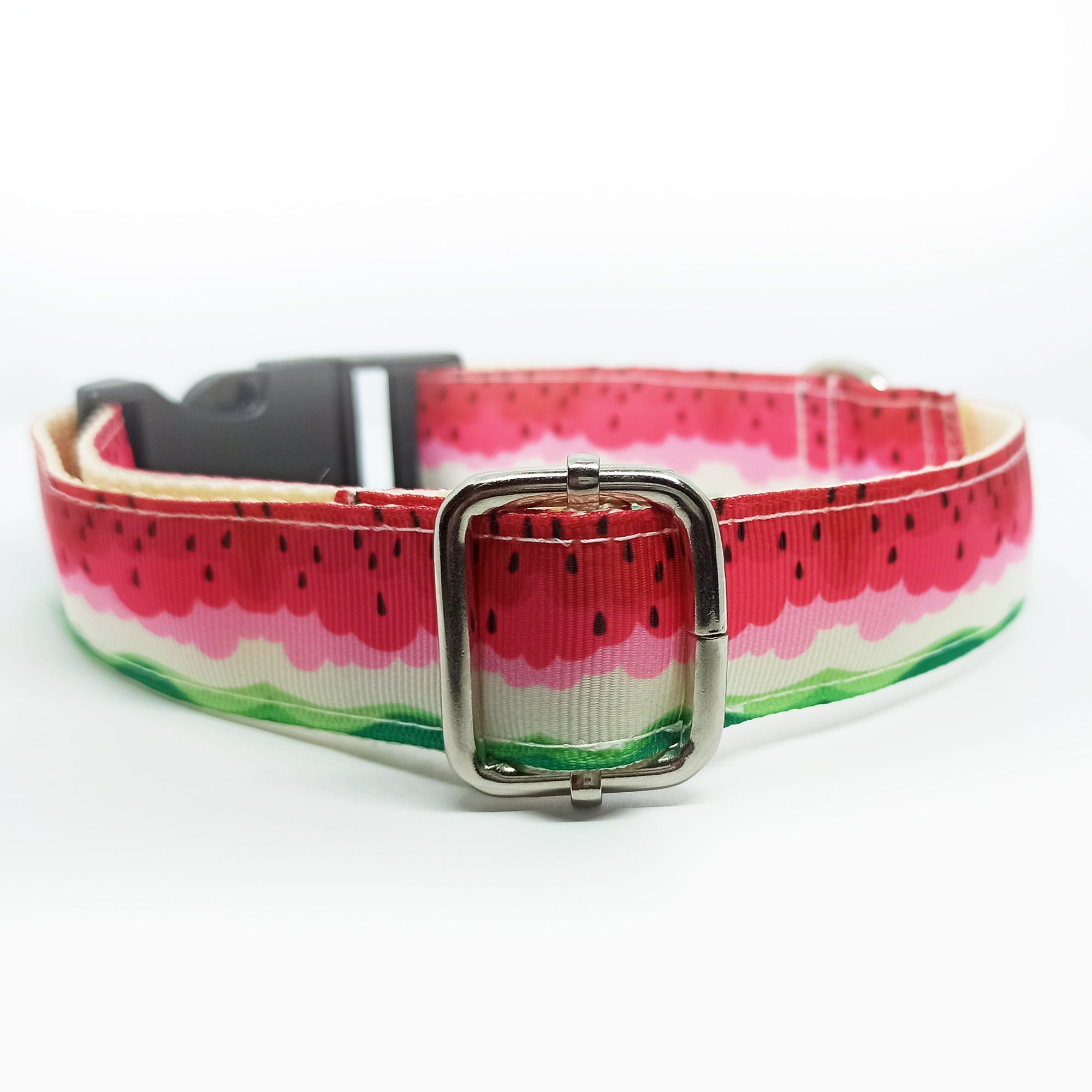 Watermelon Cute fruit Dog Collar - S-L sizes with custom matching pet tag - Adventures of Rubi