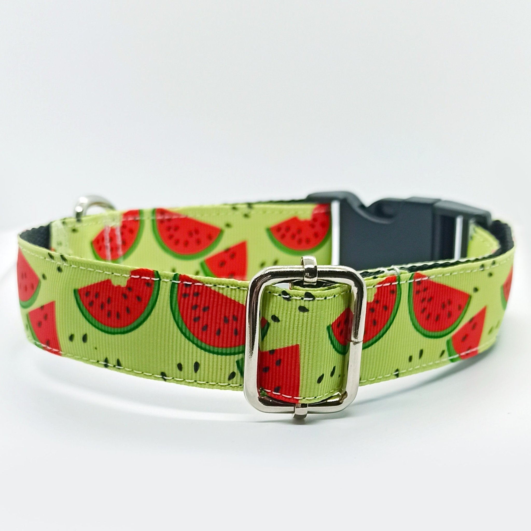 Watermelon Pattern Fruit Dog Collar - S-L sizes with custom matching pet tag - Adventures of Rubi