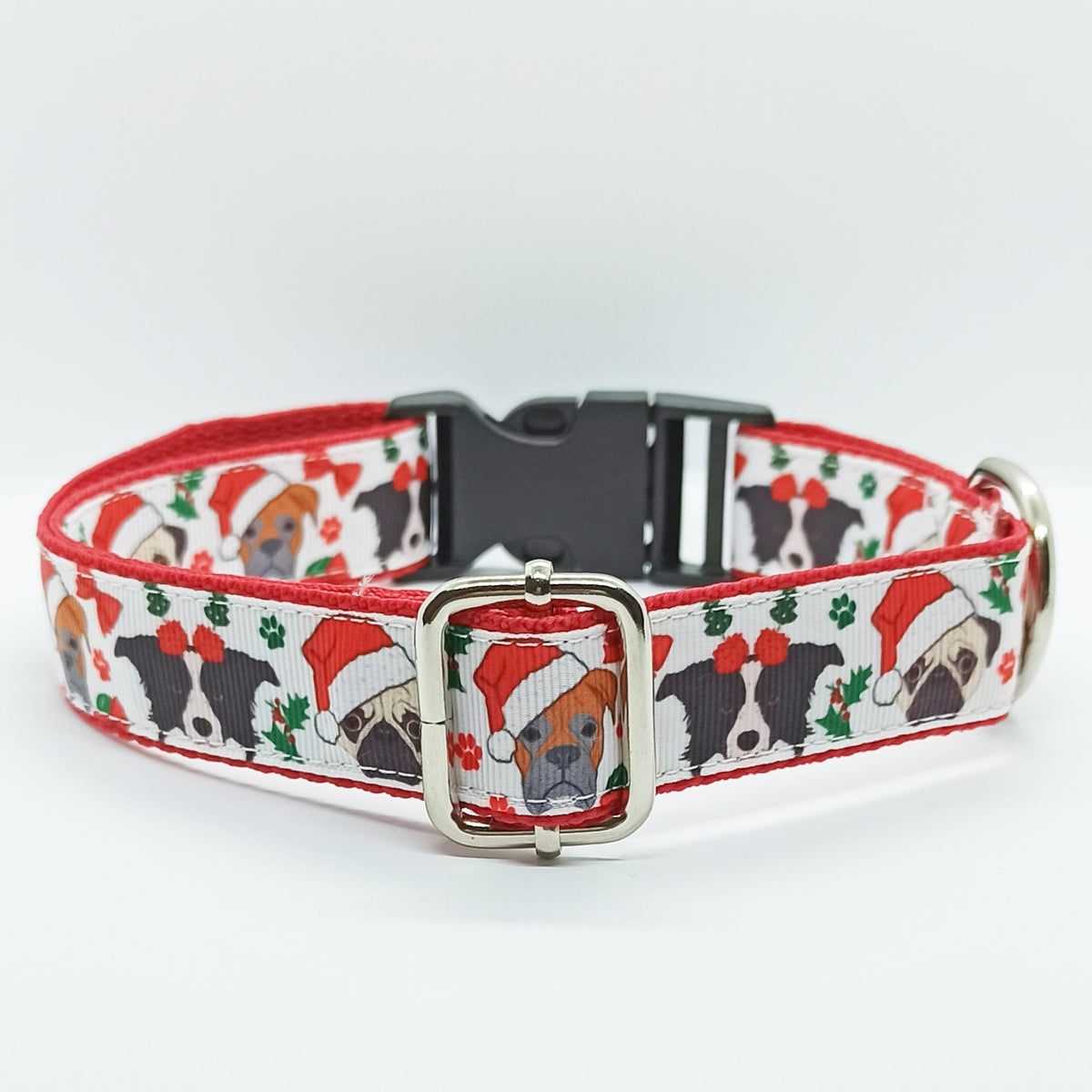Winter Dogs Dog Breeds Christmas Dog Collar - S-L sizes with custom matching pet tag - Adventures of Rubi